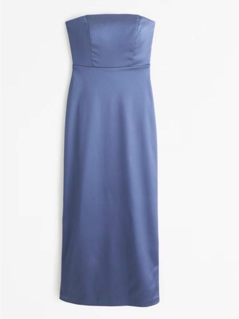 Abercrombie & Fitch Strapless Slate Blue Satin Gown